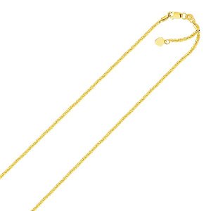 Unbranded 49002-22 10k Yellow Gold Adjustable Sparkle Chain 1.5mm Size