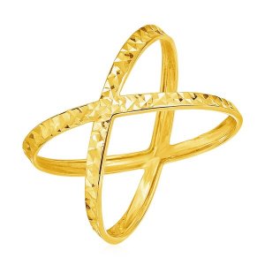 Unbranded 45188-8 14k Yellow Gold Textured X Profile Ring Size: 8