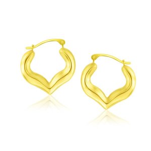 Unbranded 47320 10k Yellow Gold Hoop Style Heart Shape Earrings