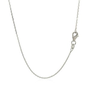 Unbranded 66774-16 Sterling Silver Rhodium Plated Cable Chain 0.8mm Si