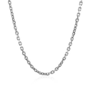 Unbranded 76850-18 2.3mm 14k White Gold Diamond Cut Cable Link Chain S