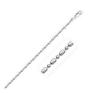 Unbranded 98687-16 Sterling Silver Rhodium Plated Bead Chain 1.5mm Siz