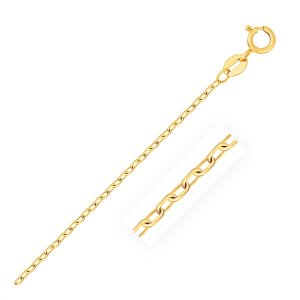 Unbranded 50886-20 14k Yellow Gold Faceted Cable Link Chain 1.3mm Size