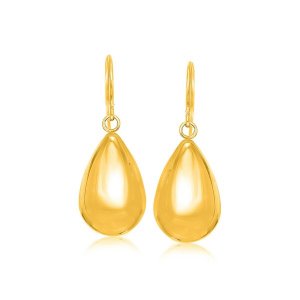 Unbranded 69254 14k Yellow Gold Polished Teardrop Motif Drop Earrings