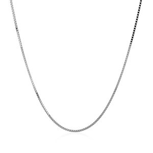 Unbranded 95686-16 14k White Gold Classic Box Chain 0.8mm Size: 16''