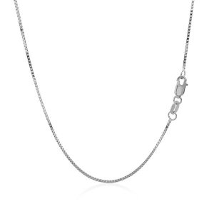 Unbranded 95686-16 14k White Gold Classic Box Chain 0.8mm Size: 16''