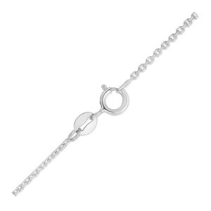 Unbranded 97826-24 14k White Gold Diamond Cut Cable Link Chain 1.1mm S