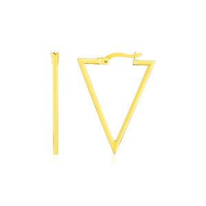 Unbranded 56822 14k Yellow Gold Triangle Hoop Earrings