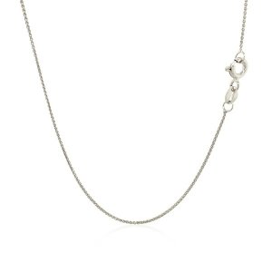 Unbranded 56366-20 14k White Gold Diamond Cut Round Wheat Chain 0.6mm 