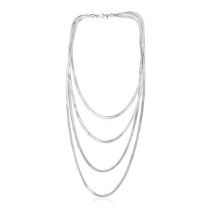 Unbranded 83654-18 Sterling Silver Four Strand Polished Chain Necklace