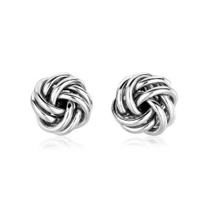 Unbranded 05684 Sterling Silver Petite Two Strand Love Knot Earrings