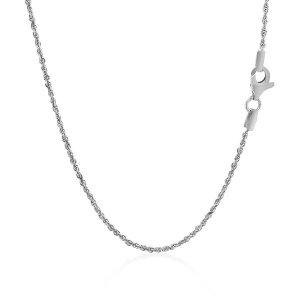 Unbranded 90092-16 10k White Gold Solid Diamond Cut Rope Chain 1.25mm 