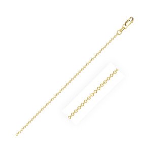 Unbranded 68432-20 14k Yellow Gold Diamond Cut Cable Link Chain 0.8mm 