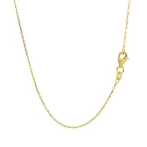 Unbranded 68432-20 14k Yellow Gold Diamond Cut Cable Link Chain 0.8mm 