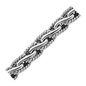 Unbranded 61039-8.5 Oxidized Sterling Silver Men's Chain Bracelet In A