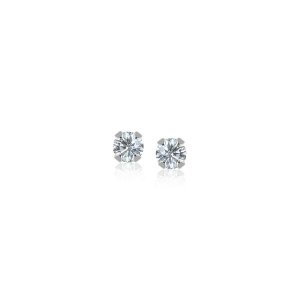 Unbranded 33390 14k White Gold White Cubic Zirconia 2mm Stud Earrings