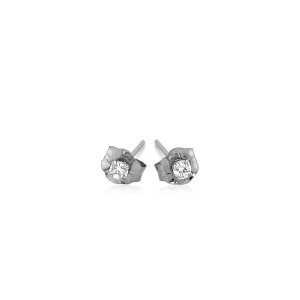 Unbranded 33390 14k White Gold White Cubic Zirconia 2mm Stud Earrings