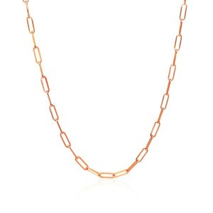 Unbranded 06901-20 14k Rose Gold Delicate Paperclip Chain (2.1mm) Size