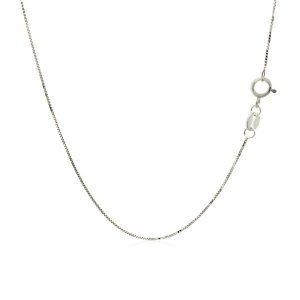 Unbranded 60727-20 14k White Gold Adjustable Box Chain 0.6mm Size: 20'