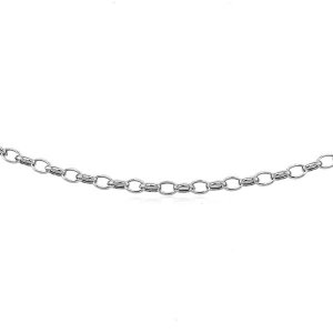 Unbranded 60503-18 3.2mm 14k White Gold Oval Rolo Chain Size: 18''