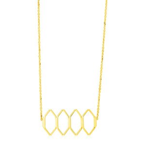 Unbranded 54425-18 14k Yellow Gold Stylized Honeycomb Necklace Size: 1