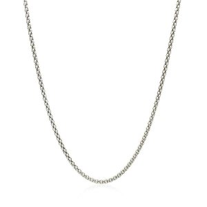 Unbranded 75334-18 Rhodium Plated 1.8mm Sterling Silver Popcorn Style 