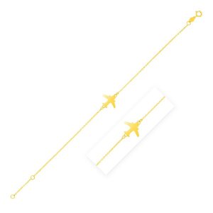 Unbranded 77796-7 14k Yellow Gold Airplane Bracelet Size: 7''