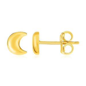 Unbranded 28288 14k Yellow Gold Post Earrings With Moons