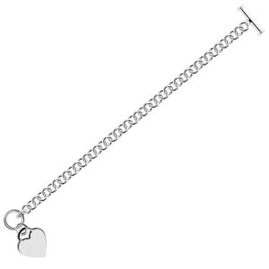 Unbranded 47068-8 Sterling Silver Rhodium Plated Rolo Chain Bracelet W