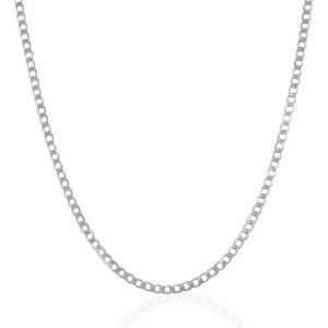 Unbranded 60698-24 Rhodium Plated 3.0mm Sterling Silver Curb Style Cha