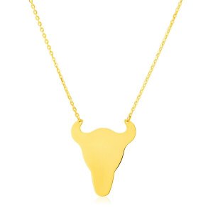 Unbranded 27889-18 14k Yellow Gold Necklace With Longhorn Size: 18''