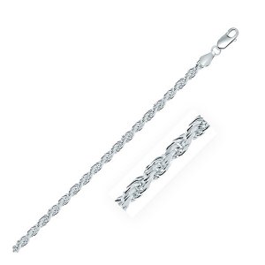 Unbranded 63614-20 Sterling Silver 3.6mm Diamond Cut Rope Style Chain 