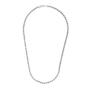 Unbranded 63614-20 Sterling Silver 3.6mm Diamond Cut Rope Style Chain 