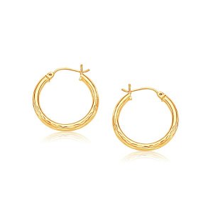 Unbranded 56670 14k Yellow Gold 25mm Diameter Hoop Earring With Diamon