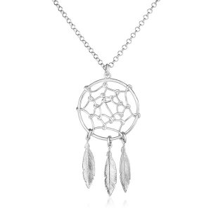 Unbranded 32493-17 Sterling Silver 17 Inch Necklace With Dream Catcher