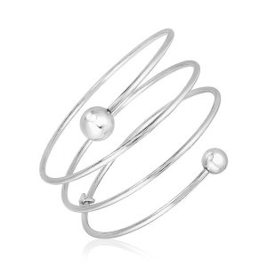 Unbranded 63527-7.25 Sterling Silver 7 14 Inch Multi Wrap Bangle With 