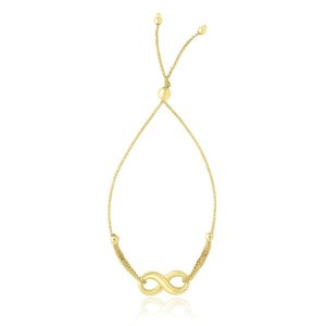 Unbranded 47644-9.25 14k Yellow Gold Infinity Motif Adjustable Lariat 