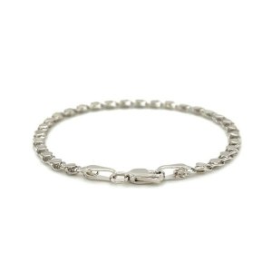 Unbranded 69935-5.5 2.9mm 14k White Gold Heart Bracelet Size: 5.5''