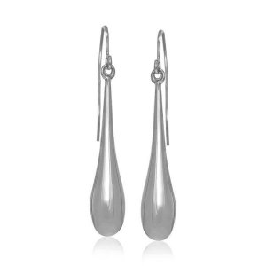 Unbranded 62986 14k White Gold Long Polished Teardrop Dangling Earring