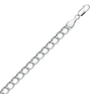 Unbranded 59939-8 Sterling Silver Small Ridged Circular Chain Bracelet