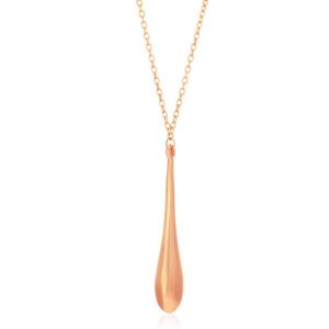 Unbranded 71680-18 14k Rose Gold Teardrop Shape Long Pendant Size: 18