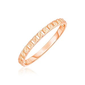 Unbranded 89866-7 14k Rose Gold Ring With Bead Texture Size: 7