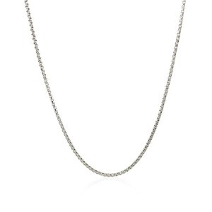 Unbranded 49596-20 Sterling Silver Rhodium Plated Round Box Chain 1.3m