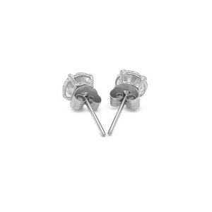 Unbranded 05873 14k White Gold Stud Earrings With White Hue Faceted Cu