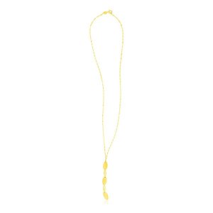 Unbranded 25608-17 14k Yellow Gold Lariat Necklace With Polished Ovals