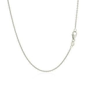 Unbranded 09360-18 14k White Gold Round Cable Link Chain 1.1mm Size: 1