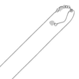 Unbranded 78198-22 14k White Gold Adjustable Box Chain 0.7mm Size: 22'