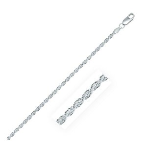 Unbranded 79302-18 Sterling Silver 2.9mm Diamond Cut Rope Style Chain 