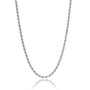 Unbranded 79302-18 Sterling Silver 2.9mm Diamond Cut Rope Style Chain 