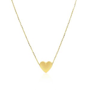 Unbranded 60982-18 14k Yellow Gold Chain Necklace With Sliding Puffed 